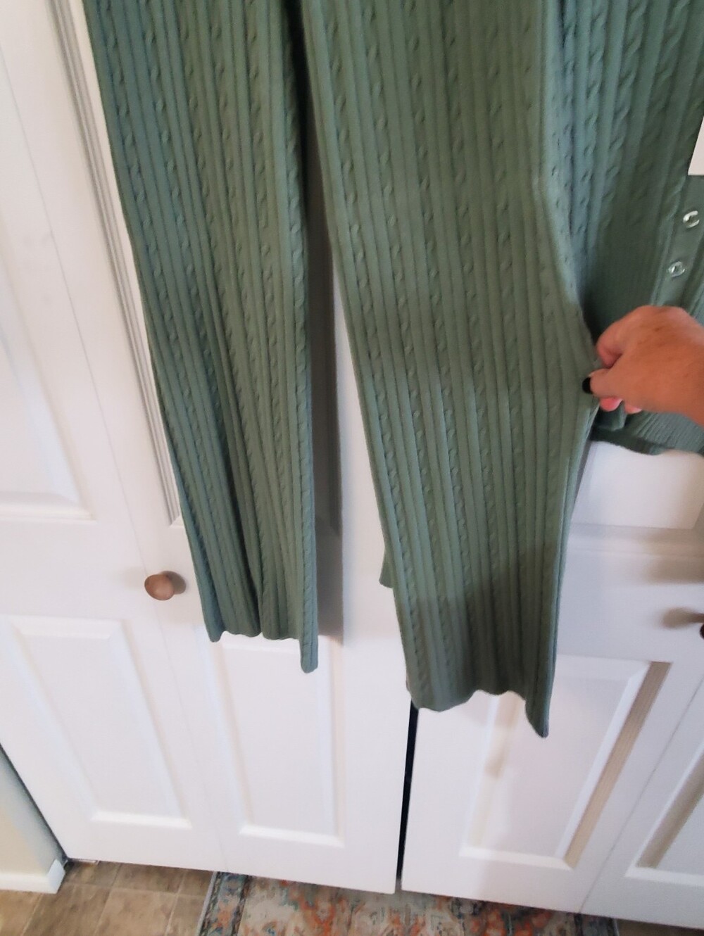 SINCERELY JULES NWT. LOUNGEWEAR SET. MED. CABLE KNIT. SAGE MINT GREEN. - Picture 4 of 10